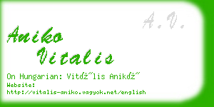 aniko vitalis business card